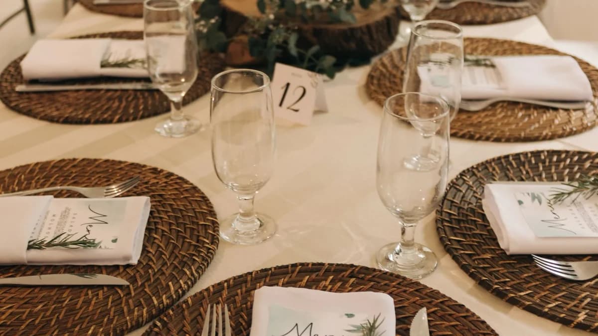 Elegant wedding reception table with gold framed QR code card
