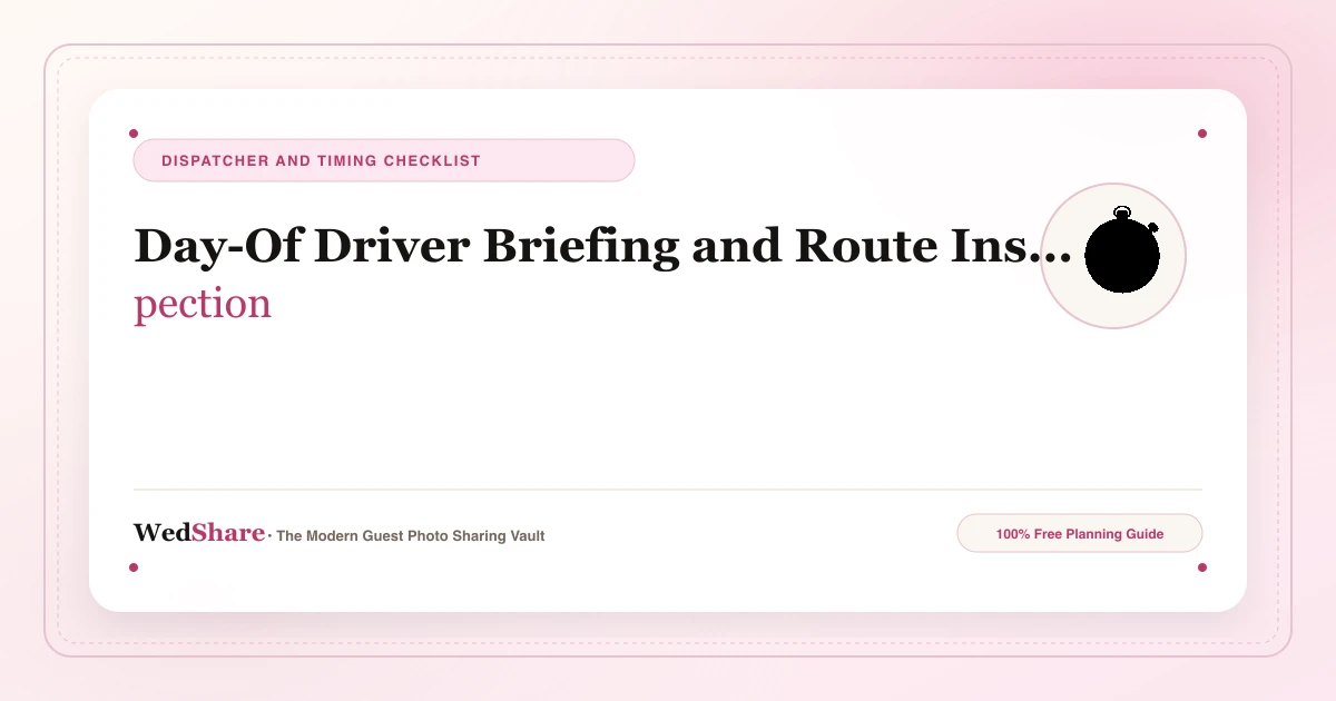 Transportation Schedule and Vehicle Checklist