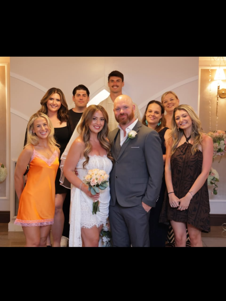 Wedding party group celebration
